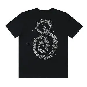 Supreme Black Solid T-Shirt with Abstract Spiral Print Black - 1