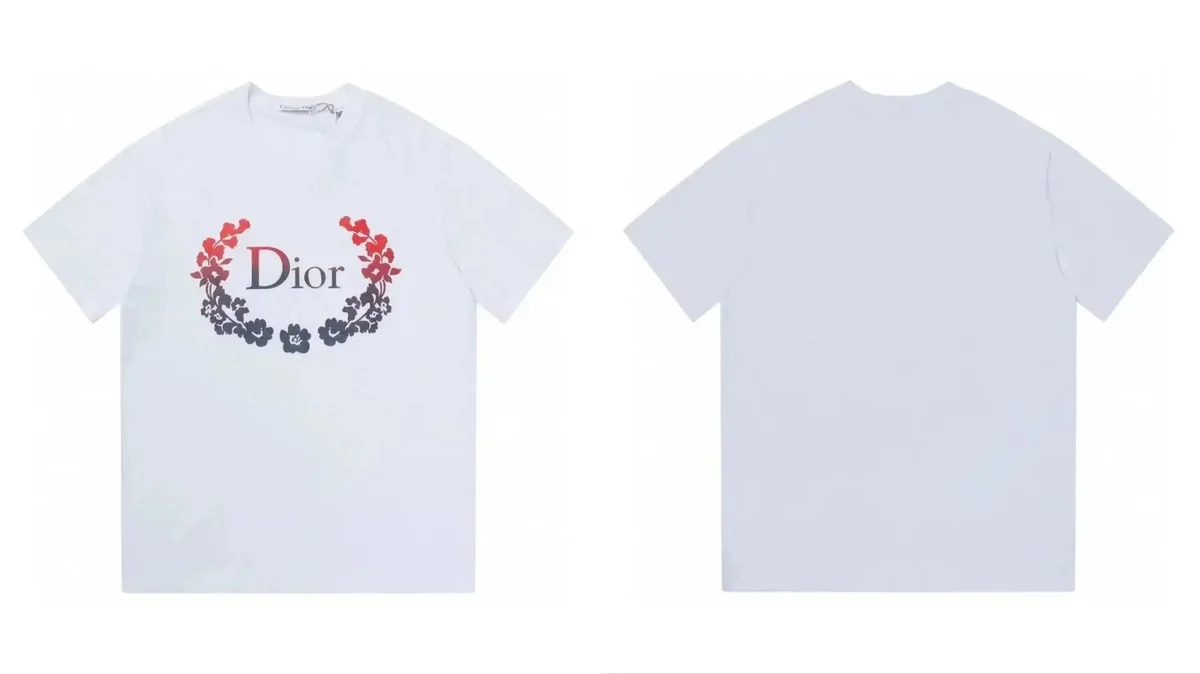 Dior Dior White Floral Logo T-Shirt White - 1