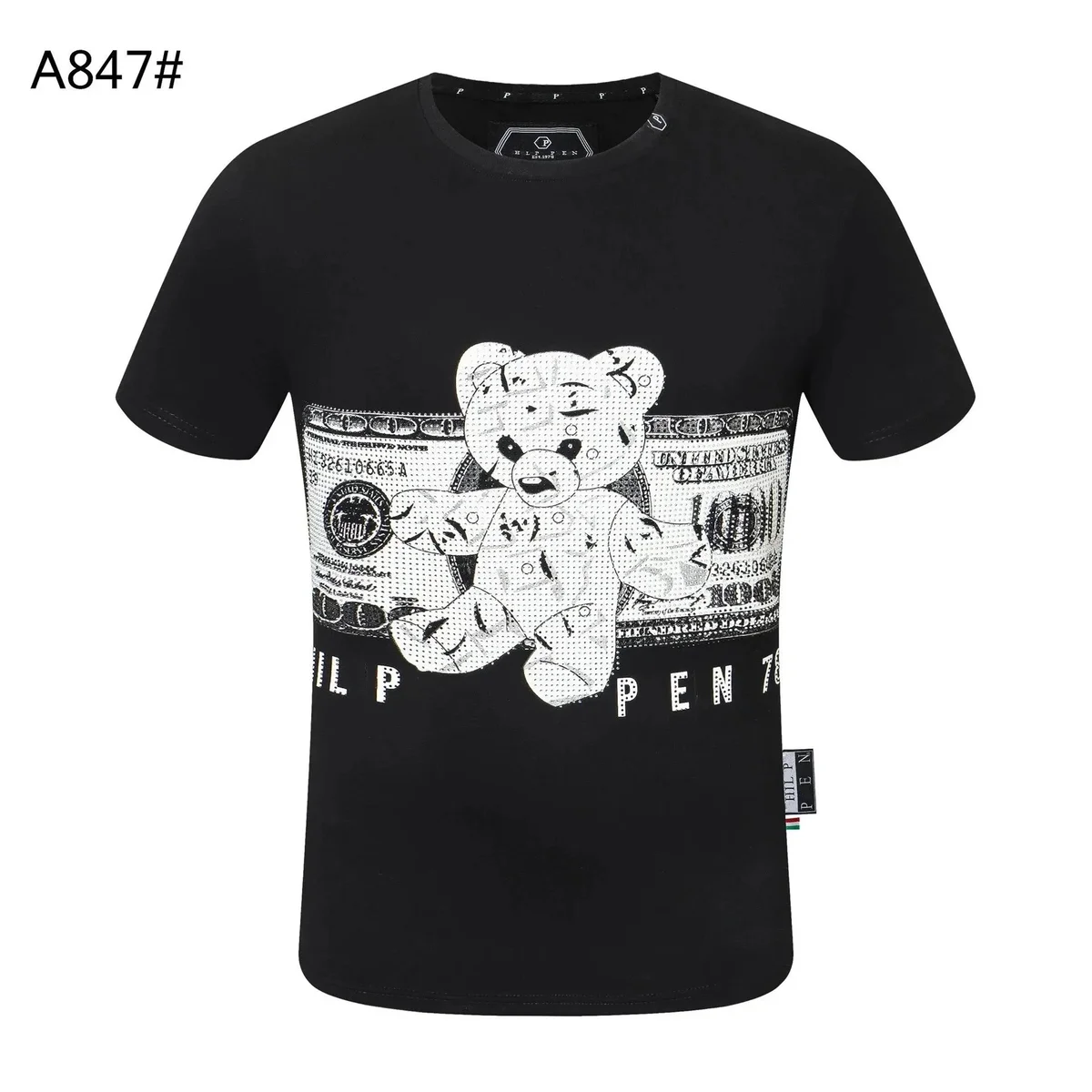 Philipp Plein Philipp Plein Bear Print T-Shirt Black Black - 1
