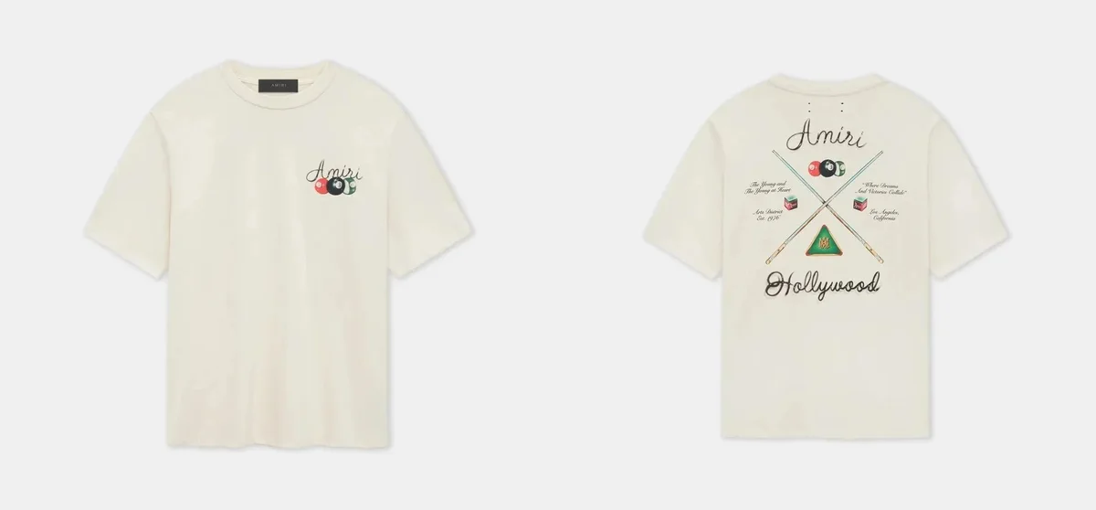 Amiri Amiri Hollywood Pool T-Shirt Cream Cream - 1