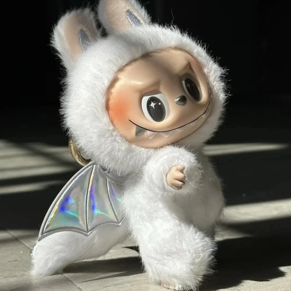 Other Unisex White Furry Keychain with Holographic Wings White - 1