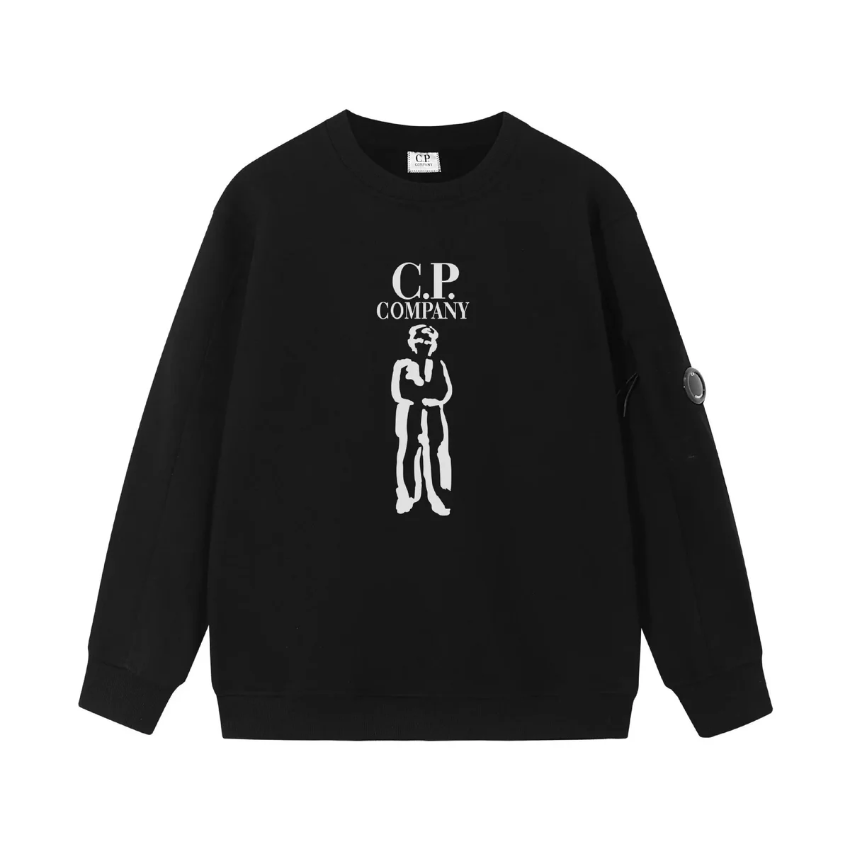 CP Company C.P. Company Black Logo Print Sweatshirt Black - 1