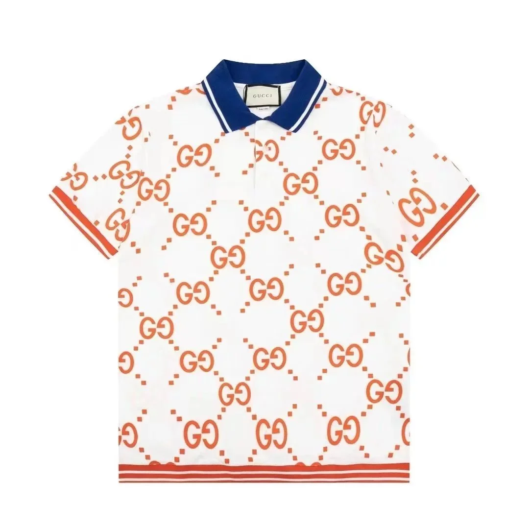 Gucci Gucci GG Monogram Polo Shirt White/Orange White - 1