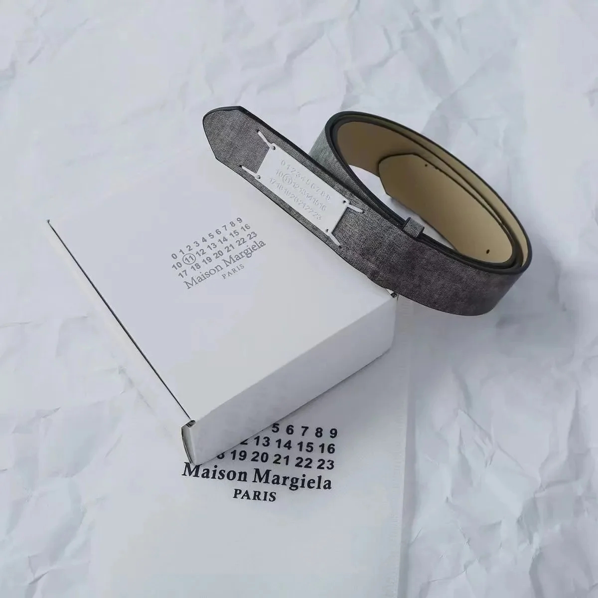 Maison Margiela Maison Margiela Grey Leather Belt Grey - 1