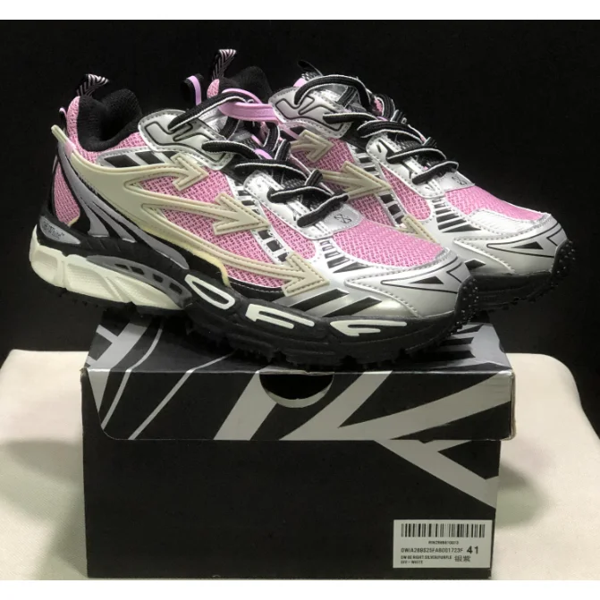 Off-White Off-White Out Of Office Pink & Silver Sneakers Pink - 1