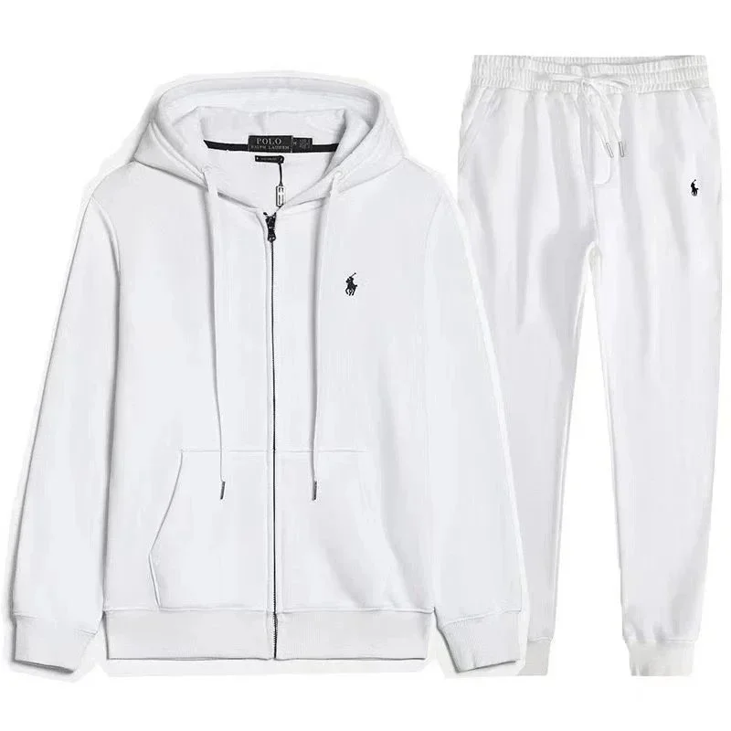 Polo Ralph Lauren Polo Ralph Lauren White Zip-Up Hoodie & Jogger Set White - 1
