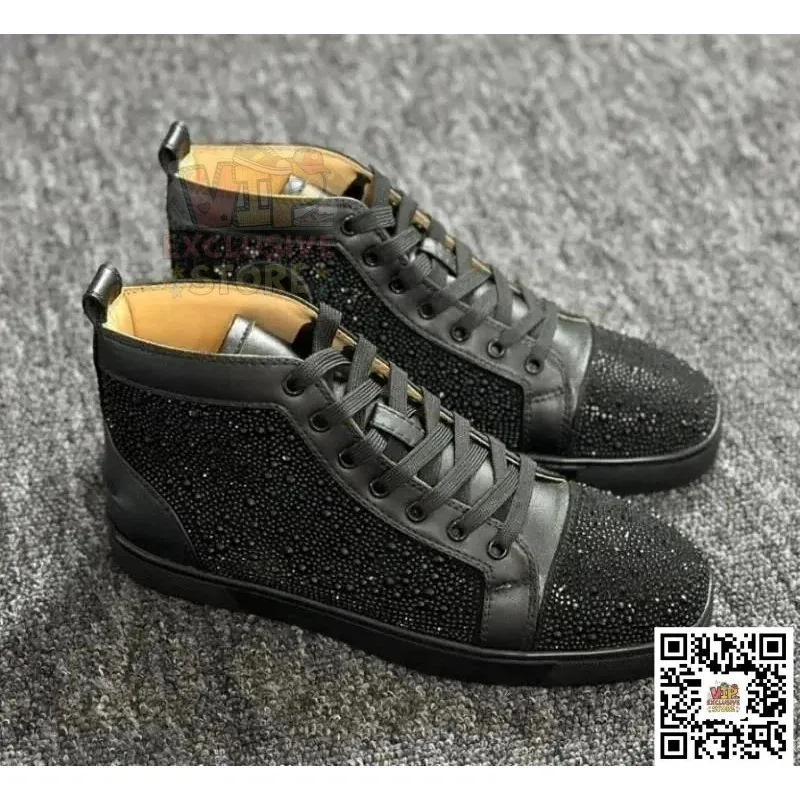 Christian Louboutin Christian Louboutin Louis Rouge Black Leather Sneakers Black - 1