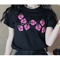 Chanel Chanel Heart CC Logo T-Shirt Black Black