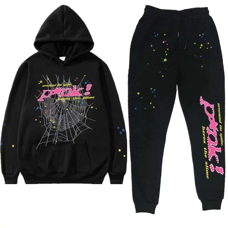 Other Black 'Pink! Nevermind the Spider' Tracksuit Set Black - 1