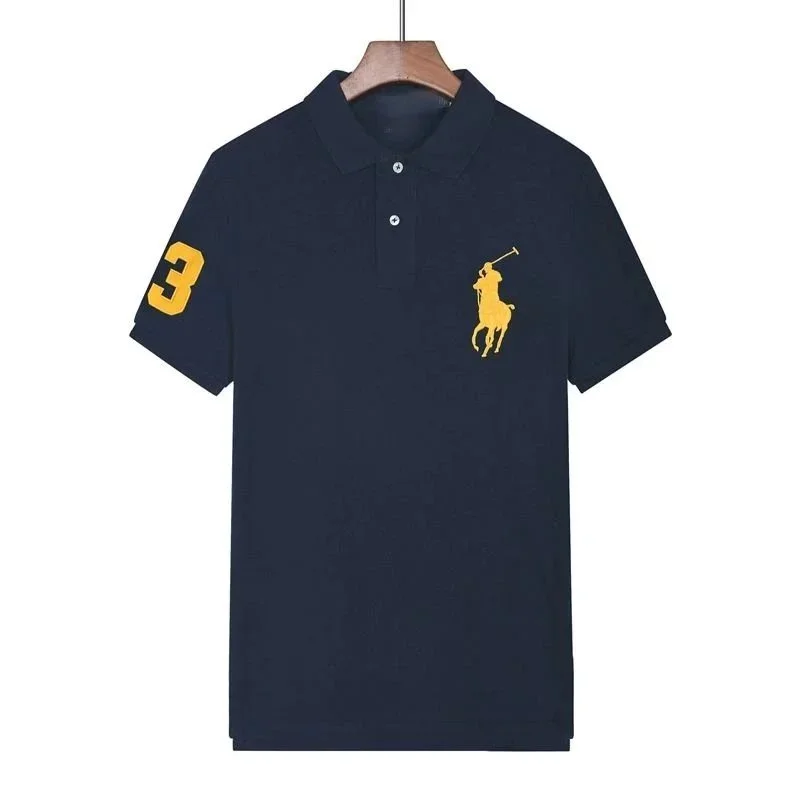 Polo Ralph Lauren Polo Ralph Lauren Polo Shirt Navy Yellow Logo Men's Navy - 1