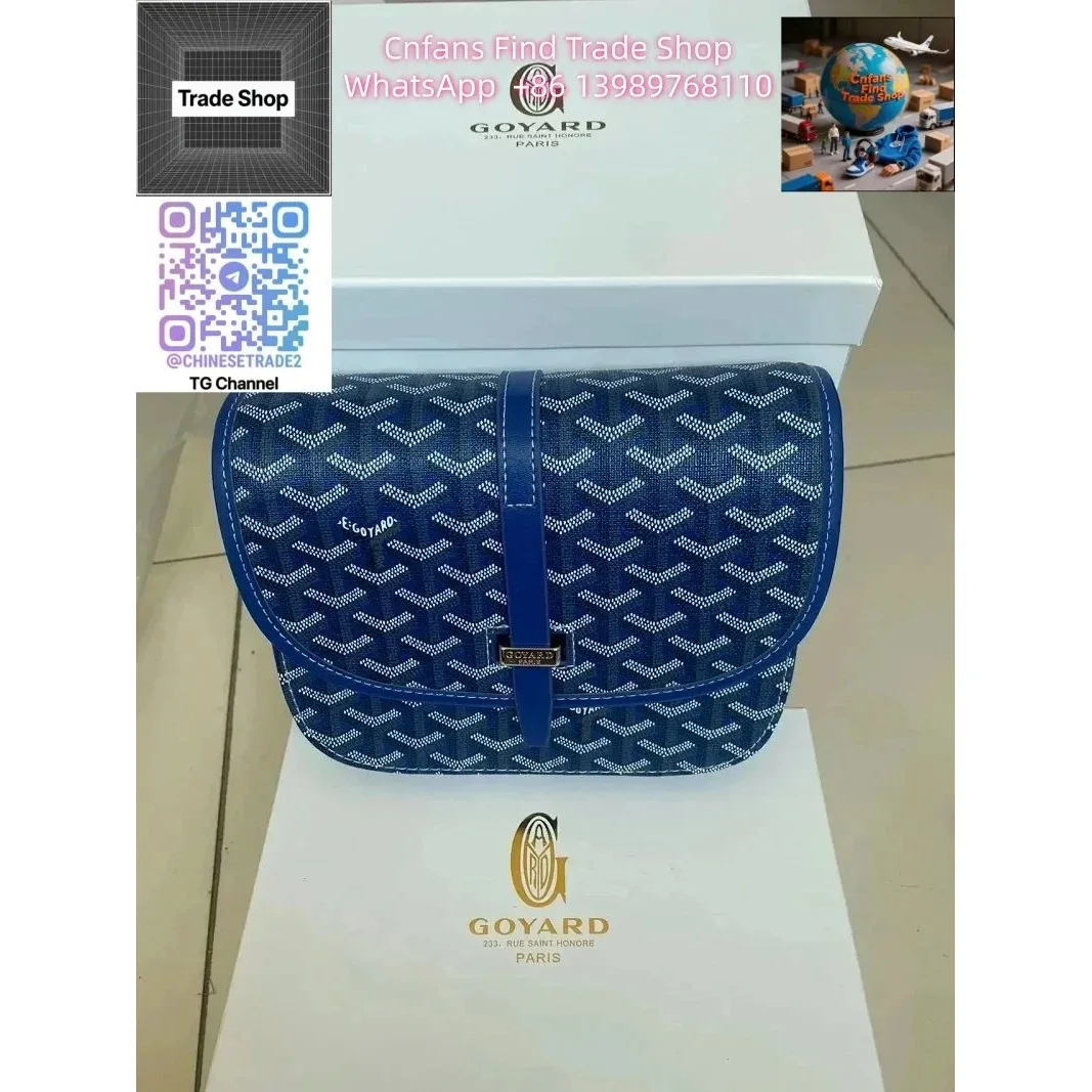 Goyard Goyard Saint Louis Blue Goyardine Leather Bag Blue - 1