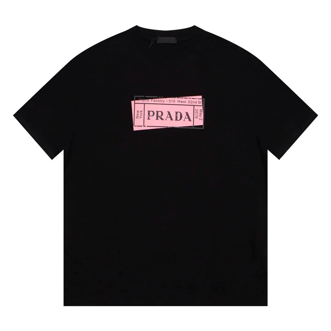 Prada Prada Black Pink Logo T-Shirt Black - 1