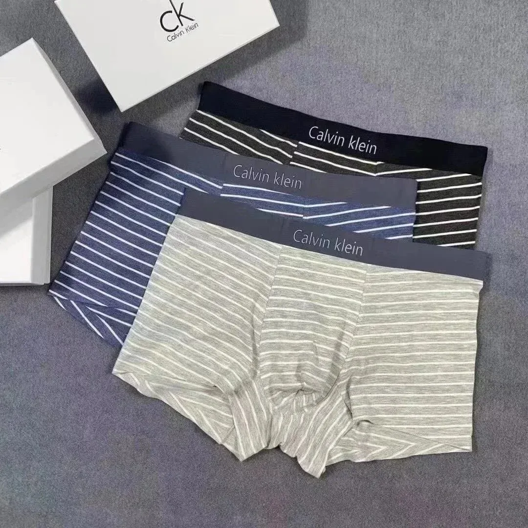 Calvin Klein Calvin Klein Men's Striped Boxer Briefs Set Grey - 1