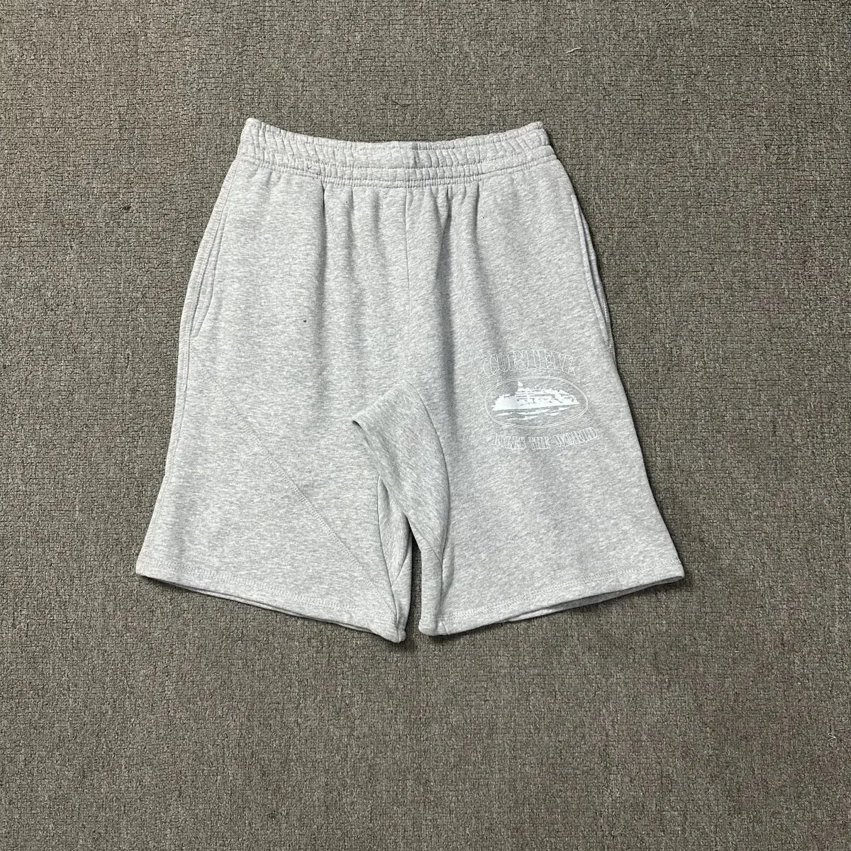 Essentials Unisex Grey 'Cortina' Graphic Sweat Shorts Grey - 1