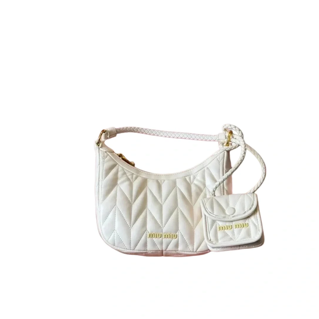 Miu Miu Miu Miu White Quilted Shoulder Bag Set White - 1