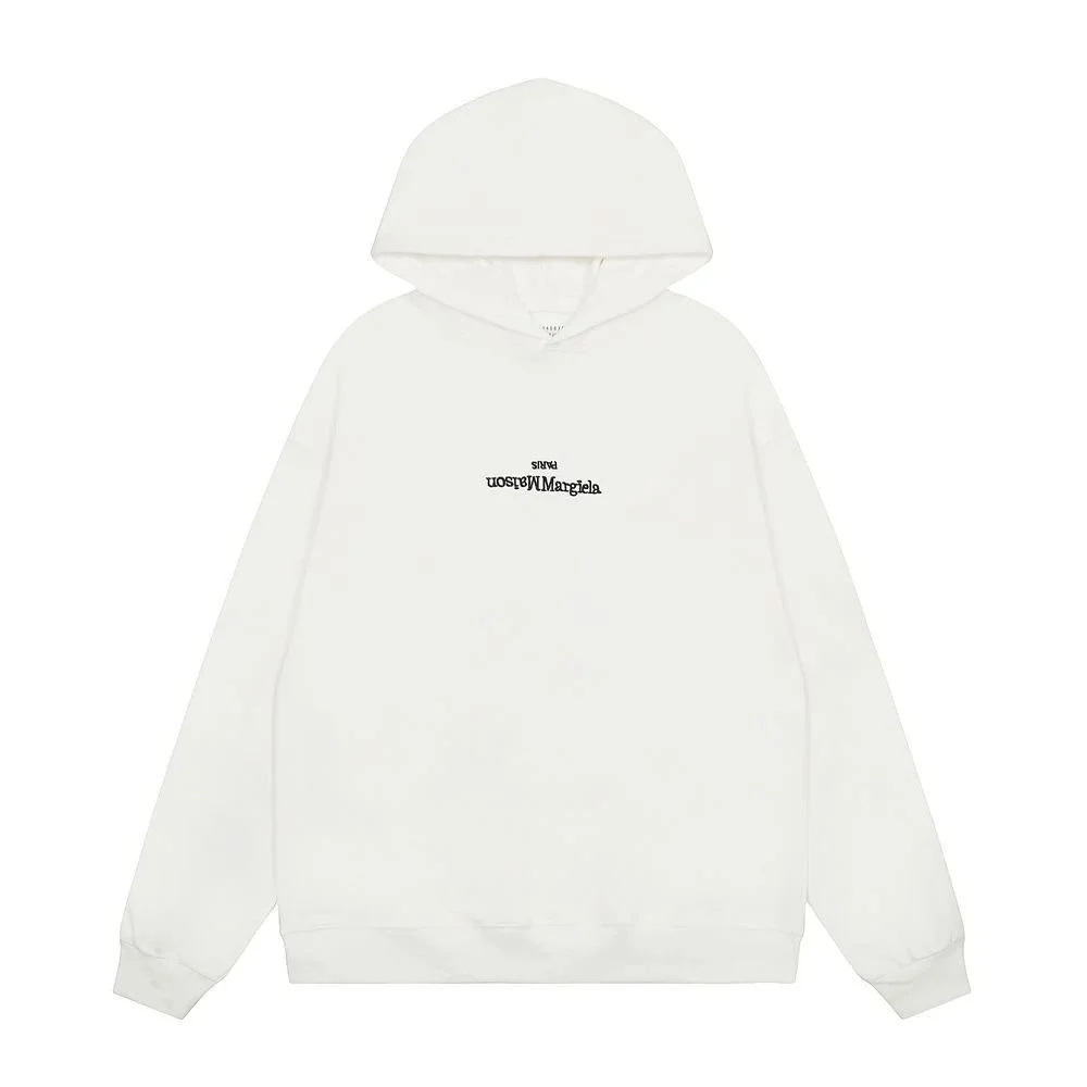 Maison Margiela Maison Margiela White Logo Hoodie White - 1