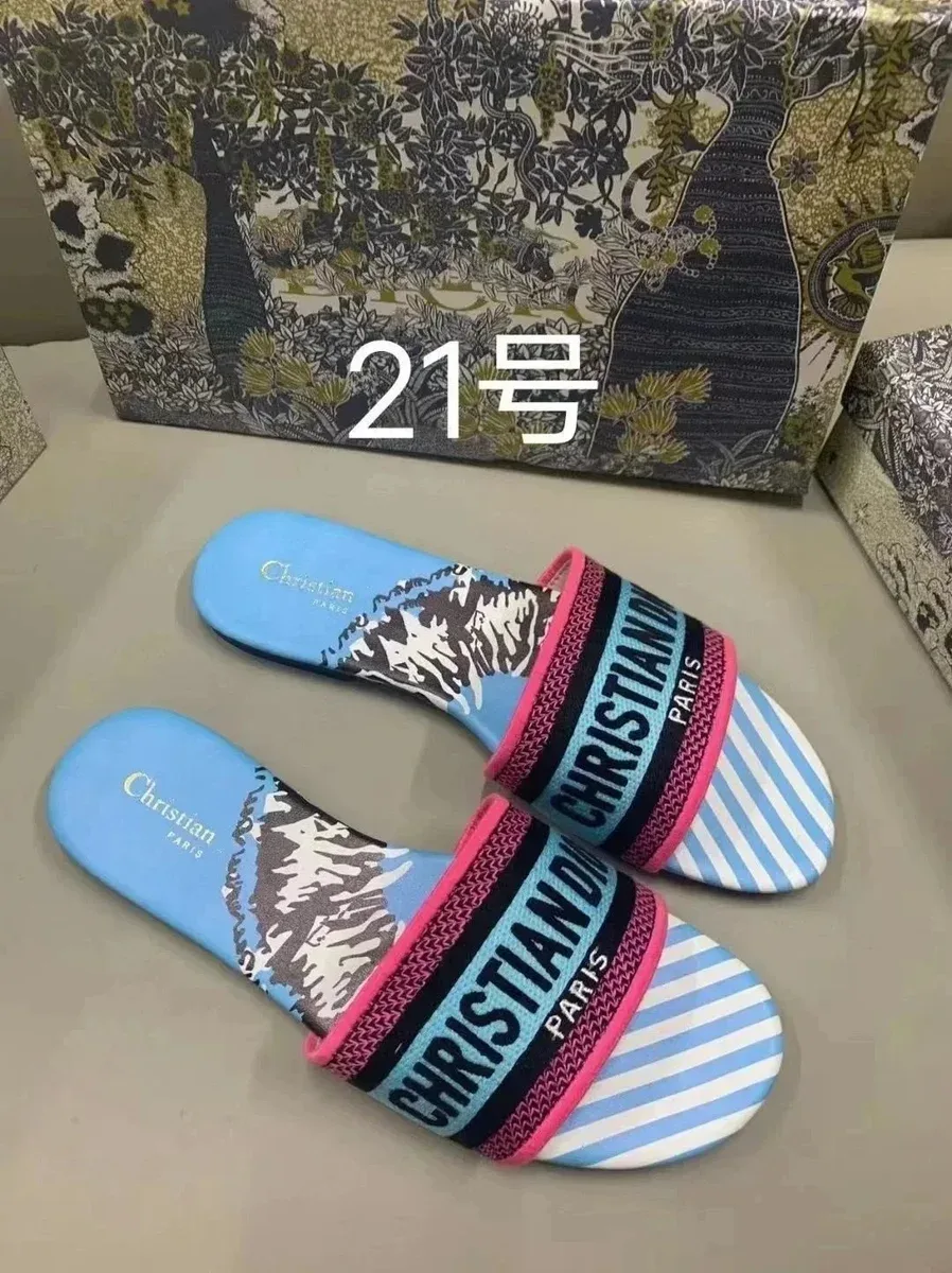 Dior Christian Dior Blue & Pink Sandals Blue - 1