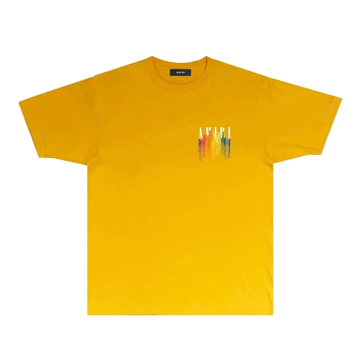 Amiri Amiri Yellow Dripped Logo T-Shirt Yellow - 1