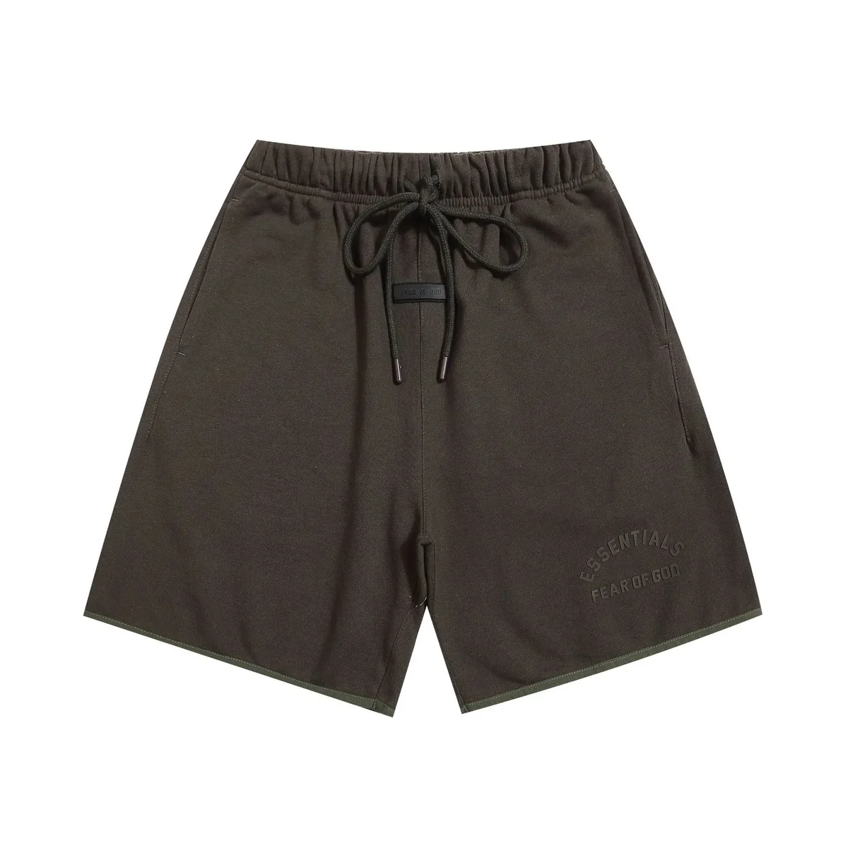 Fear of God Fear of God Essentials Olive Cotton Shorts Multicolor - 1