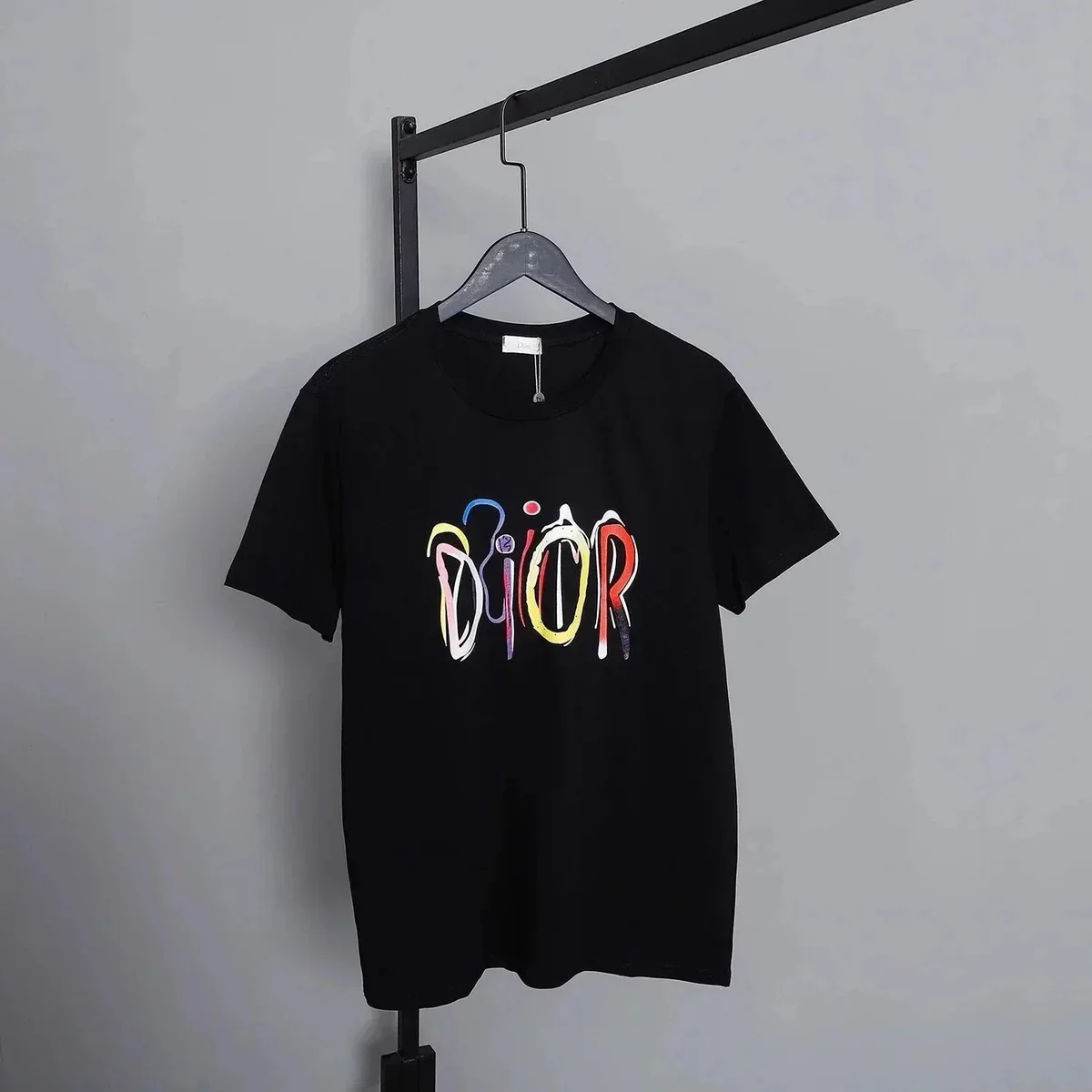 Dior Dior Black Multi-Color 'DIOR' T-Shirt Black - 1