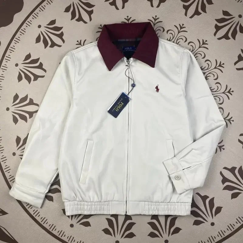 Polo Ralph Lauren Polo Ralph Lauren Big Pony White Jacket with Burgundy Collar White - 1