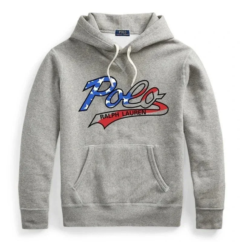 Polo Ralph Lauren Polo Ralph Lauren Grey 'Polo' Graphic Hoodie Grey - 1