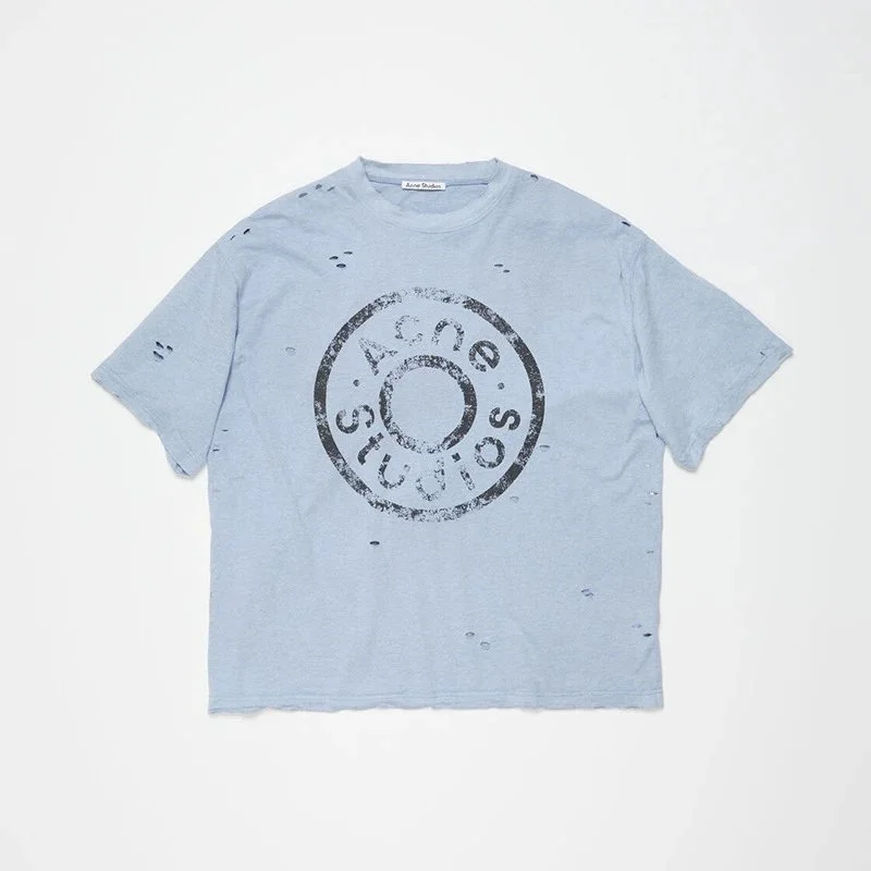 Acne Studios Acne Studios Face Logo T-Shirt Light Blue Blue - 1