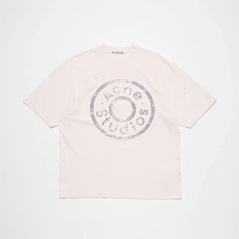 Acne Studios Acne Studios Distressed Logo T-Shirt Cream Cream - 1