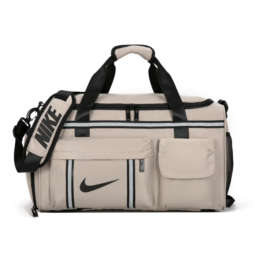 Nike Nike Beige & Black Duffle Bag with Swoosh Logo Beige - 1