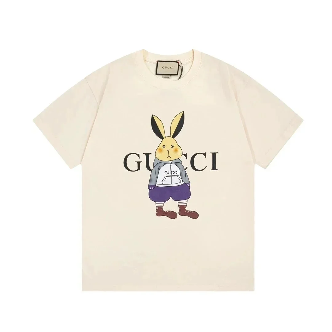 Gucci Gucci Rabbit Print T-Shirt Cream Cream - 1