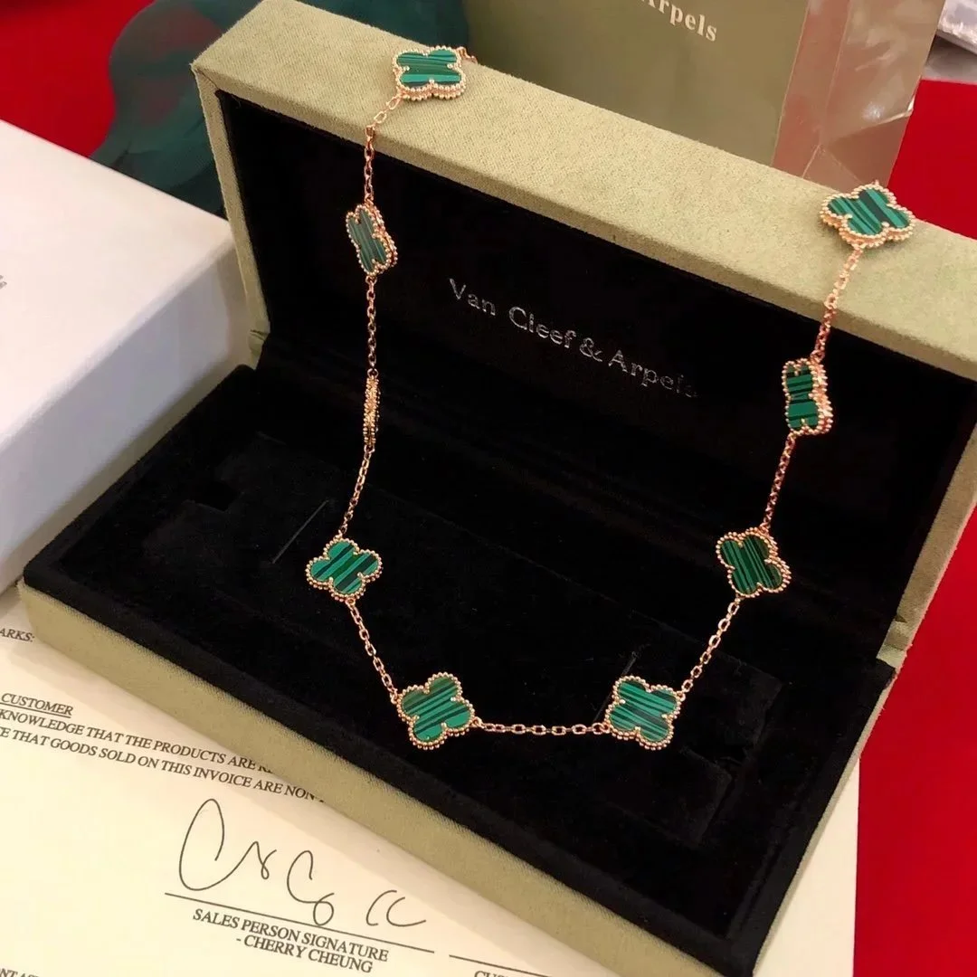 Van Cleef & Arpels Van Cleef & Arpels Alhambra Clover Necklace Green Gold Green - 1