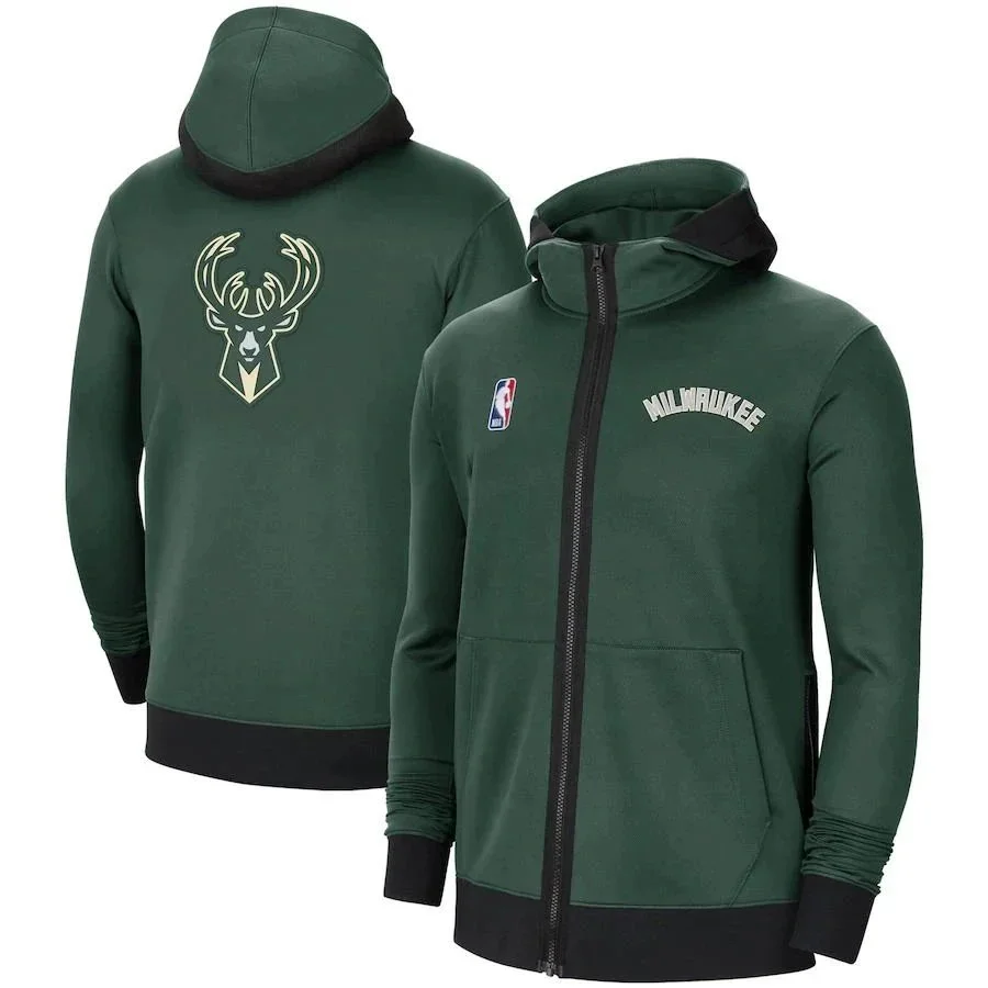 Jordan Nike Milwaukee Bucks Full-Zip Hoodie Green Green - 1