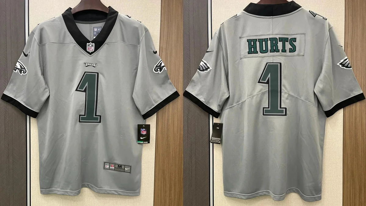 Nike Nike Philadelphia Eagles #1 Hurts Grey Jersey Grey - 1