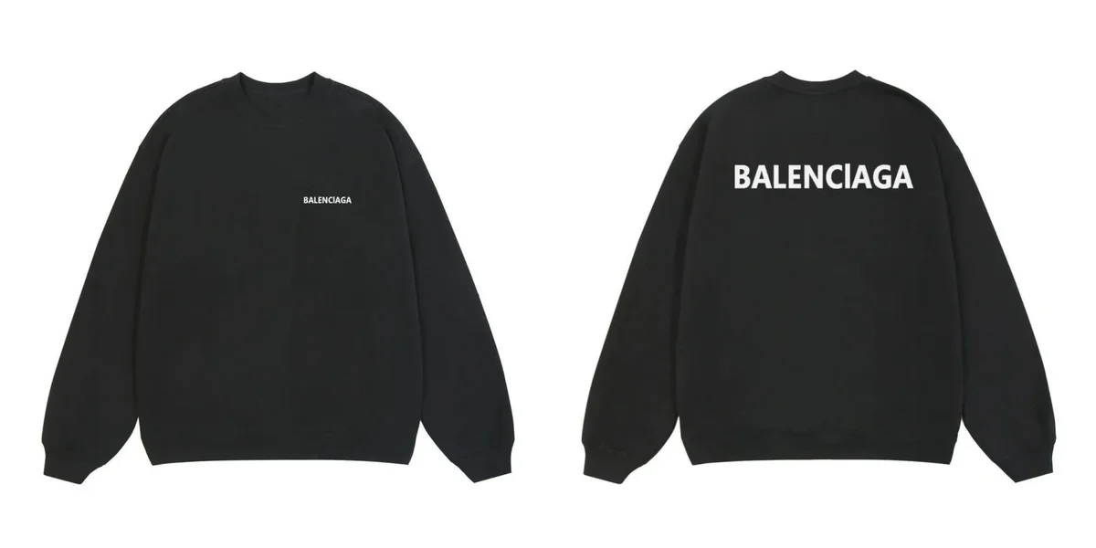 Balenciaga Balenciaga Black Logo Crewneck Sweatshirt Black - 1