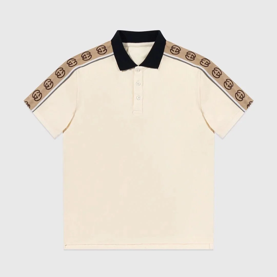 Gucci Gucci Beige Polo Shirt with GG Stripe Detail Beige - 1