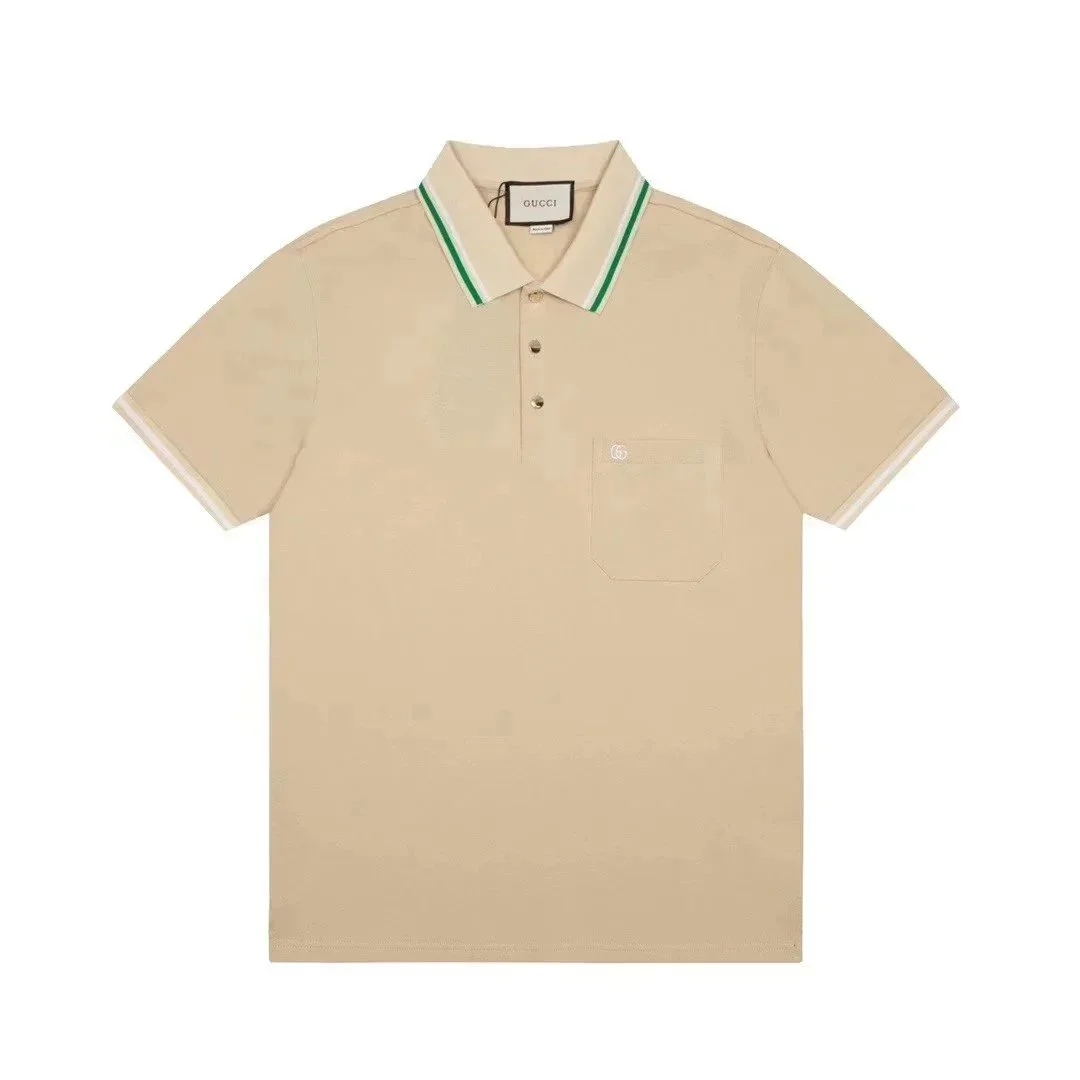 Gucci Gucci Beige Polo Shirt with Green Trim Beige - 1