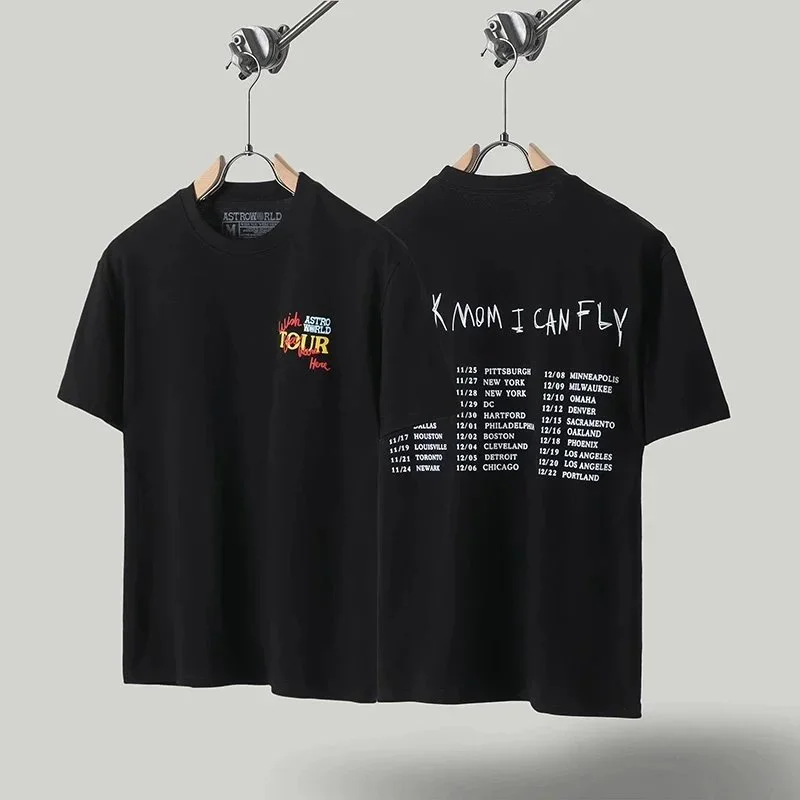 Travis Scott Black 'With Mom I Can Fly' Tour T-Shirt Black - 1