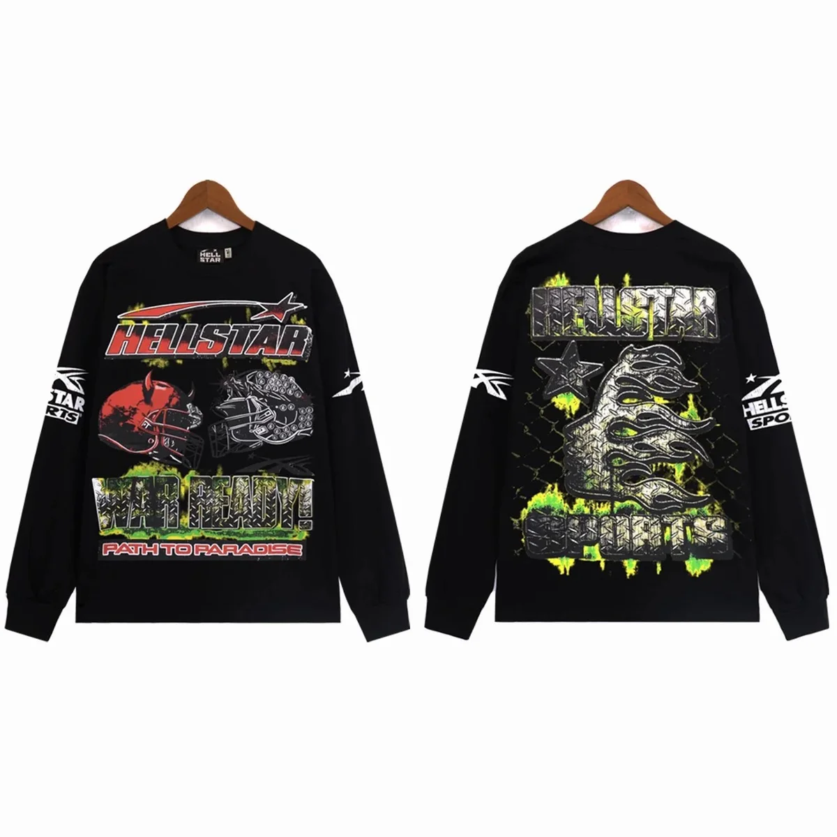 Hellstar Hellstar War Ready! Path to Paradise Long Sleeve T-Shirt Black Black - 1