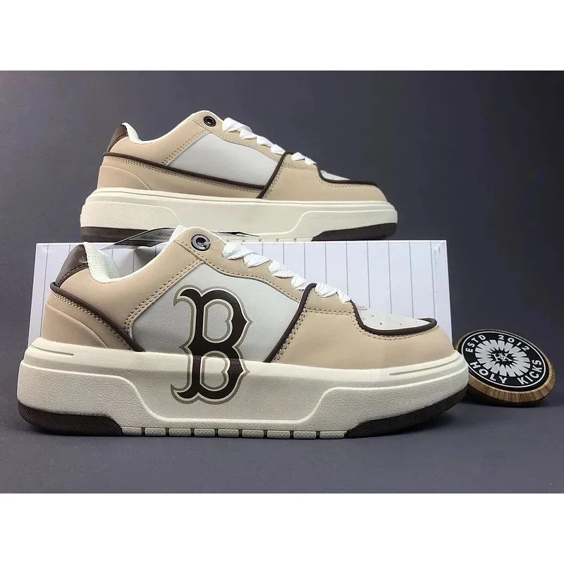 Other Unisex Beige & White 'B' Logo Sneakers Beige - 1