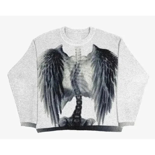 Essentials Graphic Print Crewneck Sweater Grey - 1