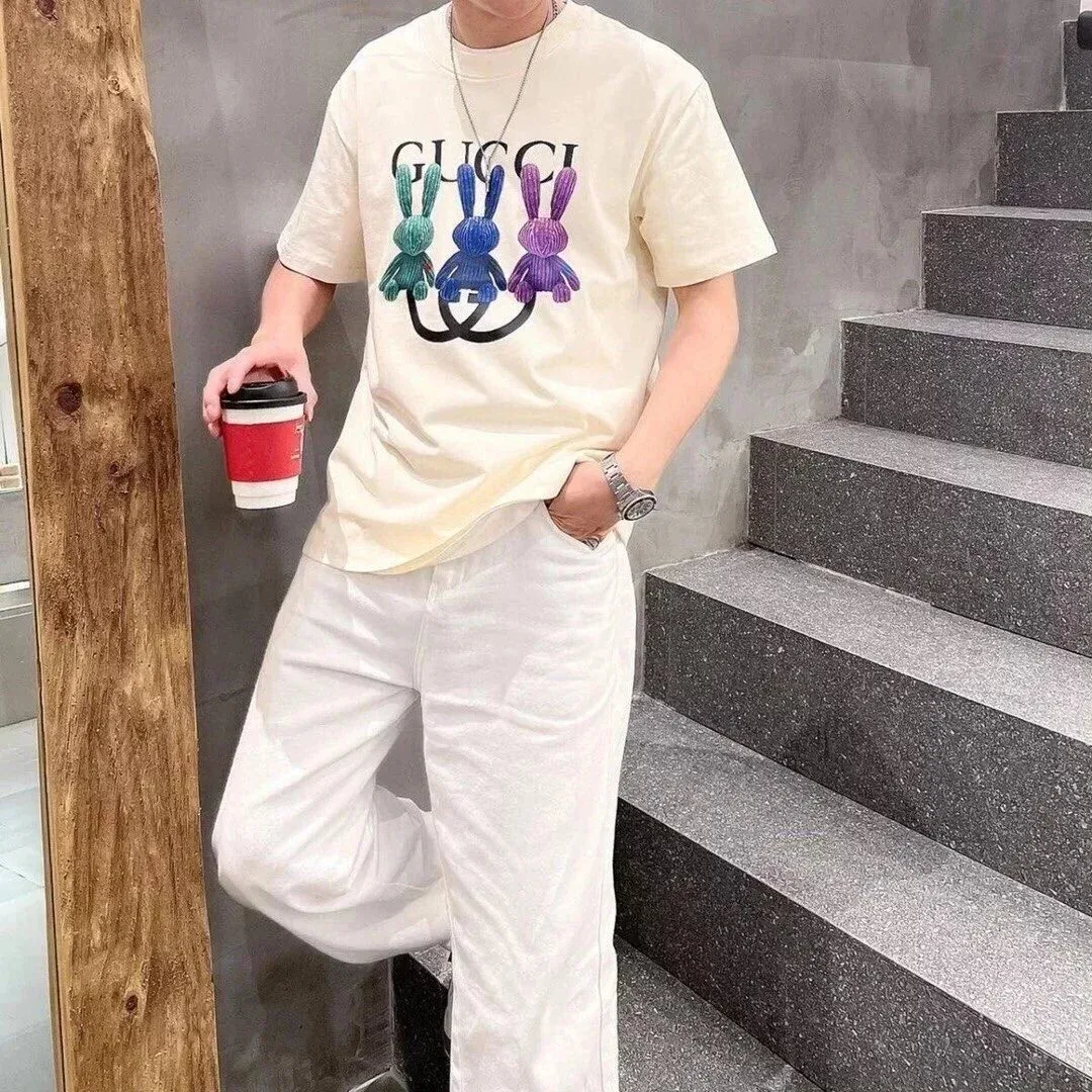 Gucci Gucci Bunny Print T-Shirt White White - 1