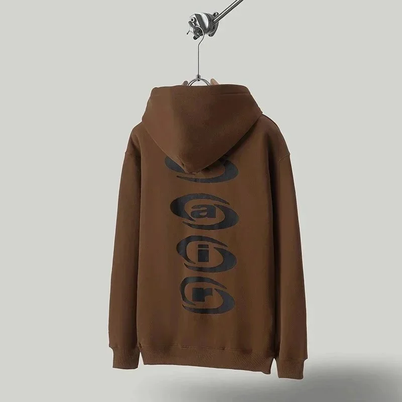 Essentials Unisex Brown Hoodie with Graphic Print Brown - 1