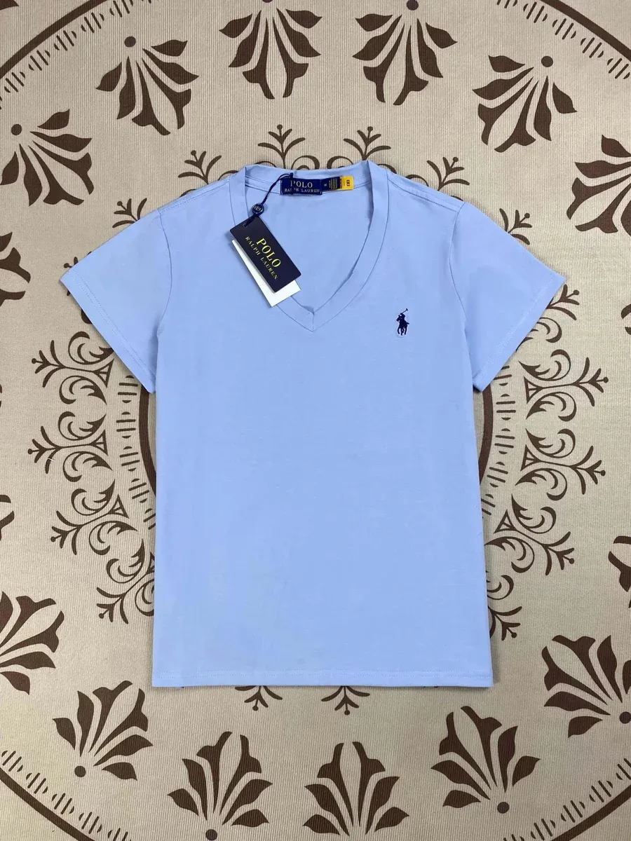 Polo Ralph Lauren Polo Ralph Lauren Light Blue V-Neck T-Shirt Blue - 1