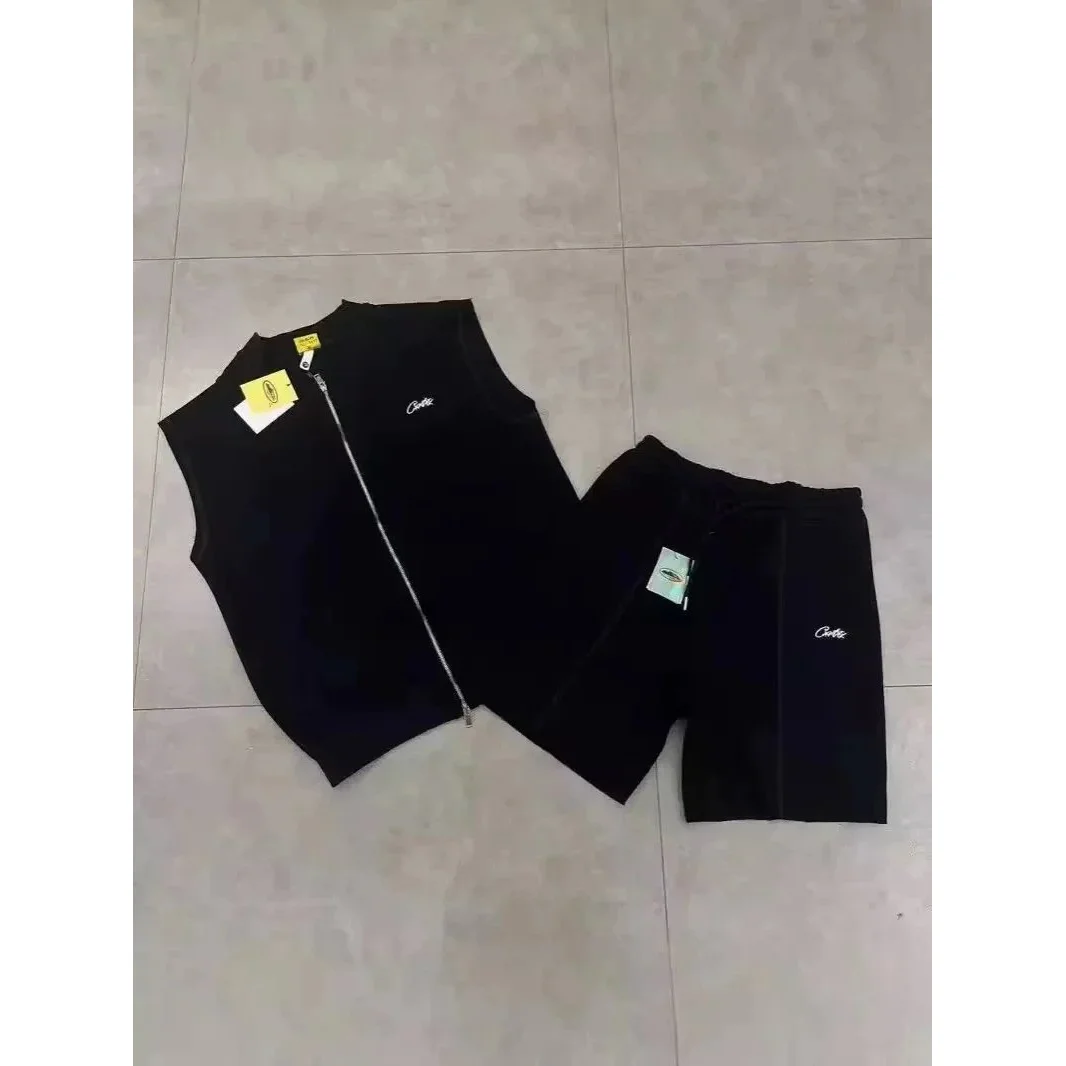Critic Critic Black Co-ord Set with Zip Vest and Shorts Black - 1