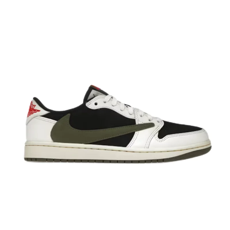 Jordan Nike Air Jordan 1 Low Black/Olive Green/White Sneakers Black