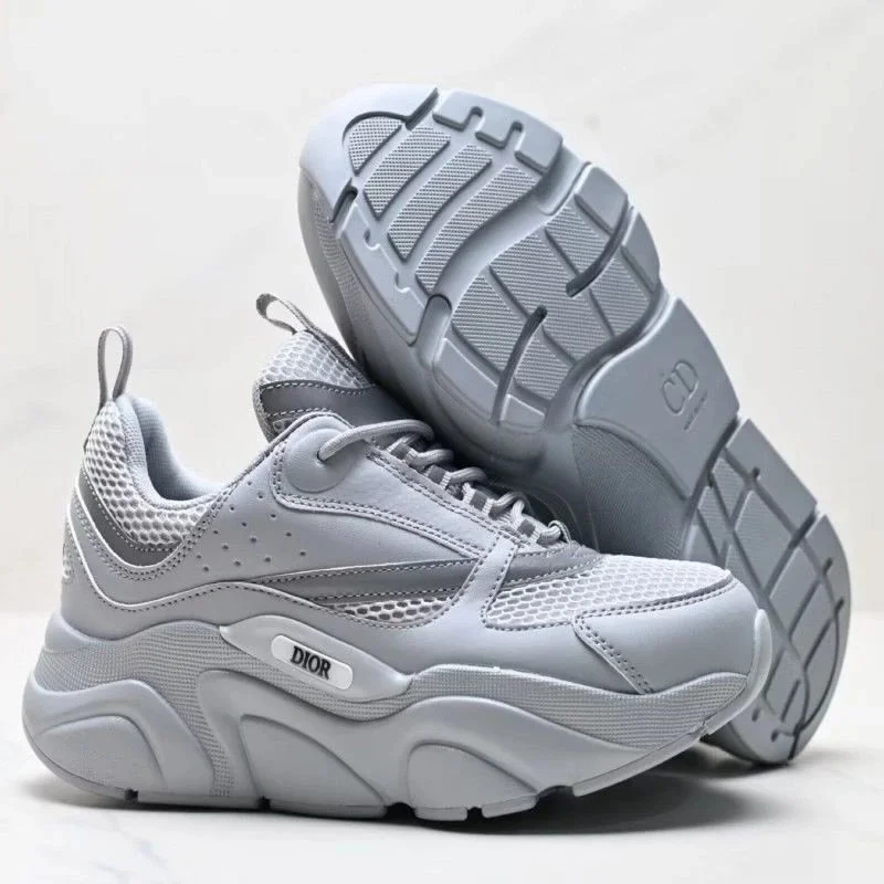 Dior Dior CD Sneakers Grey Leather & Mesh Grey - 1