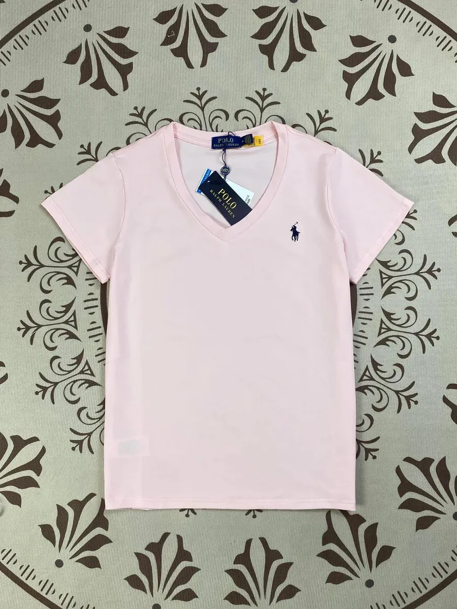 Polo Ralph Lauren Ralph Lauren Pink V-neck T-Shirt Pink - 1