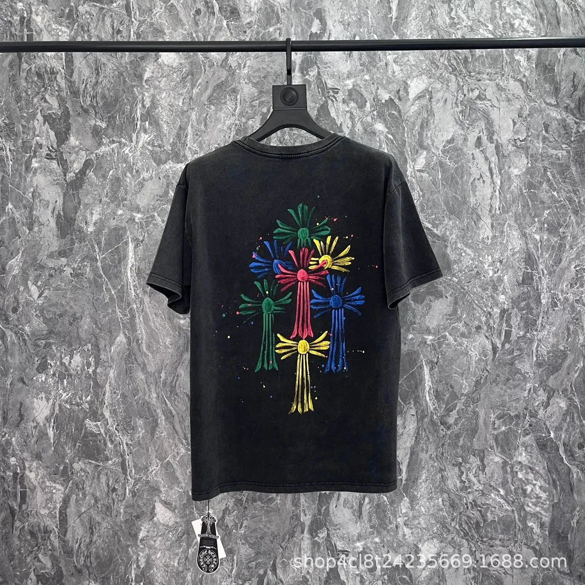 Chrome Hearts Chrome Hearts Black Floral Print T-Shirt Black - 1