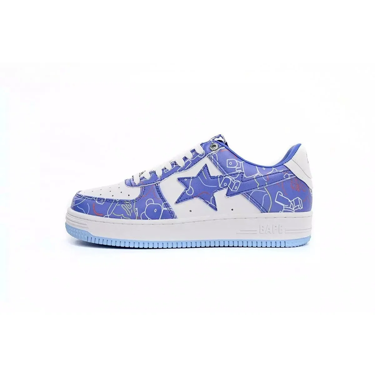 A Bathing Ape A Bathing Ape BAPE STA Blue & White Sneakers Blue - 1
