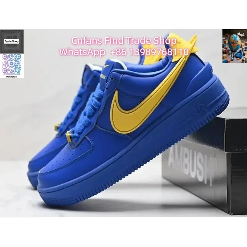 Nike Nike Air Force 1 Blue Yellow Sneakers Blue - 1